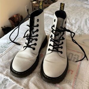 Dr. Martens White Luana Combat Boots